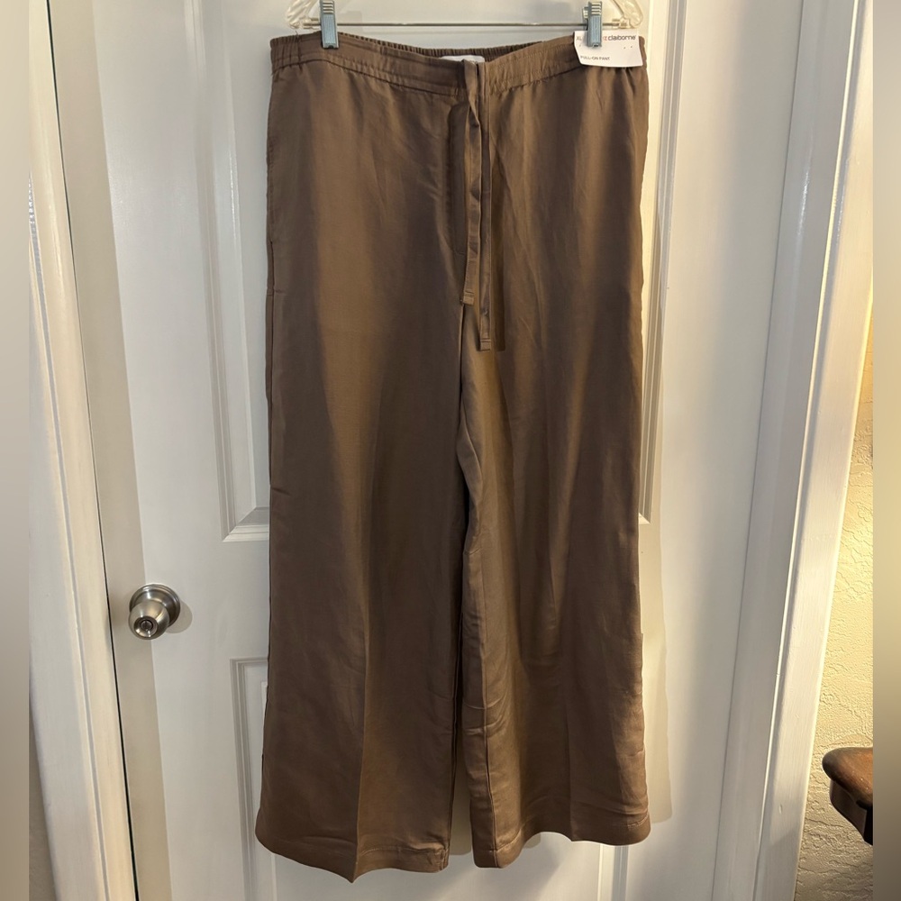 Woman’s Liz Claiborne Linen Blend Wide-Leg Pull-on Pants Sz XL NWT